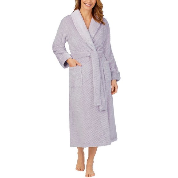 Carole Hochman Luxuriously Plush Textured Wrap Plush Bath Robe Purple Size S NWT - Picture 1 of 12